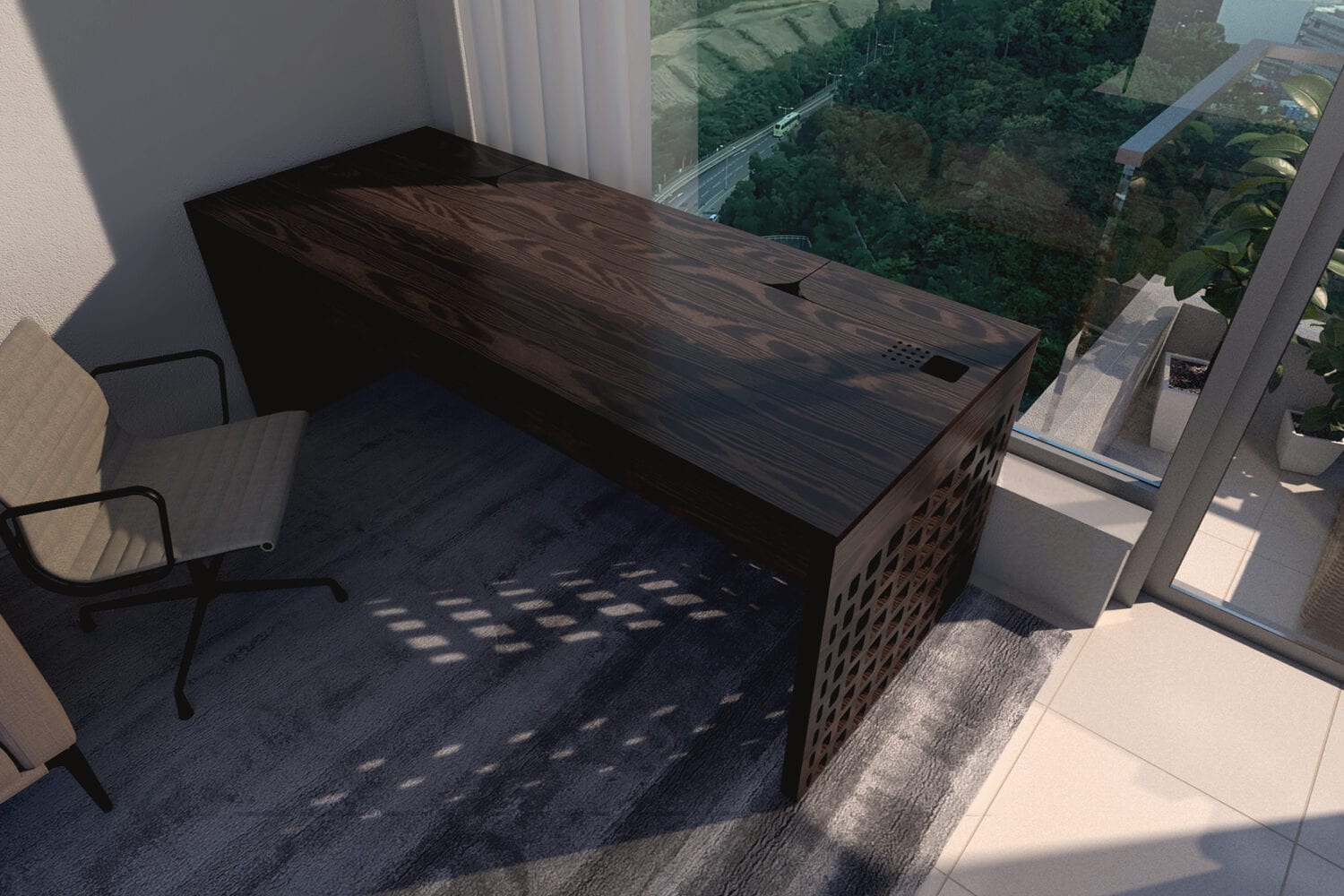 CNC Mesh Desk - Closed