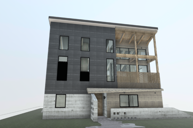 BIM - โมเดลข้อมูลอาคารของบ้านในนิเซโกะ ประเทศญี่ปุ่น - มุมมองภายนอก